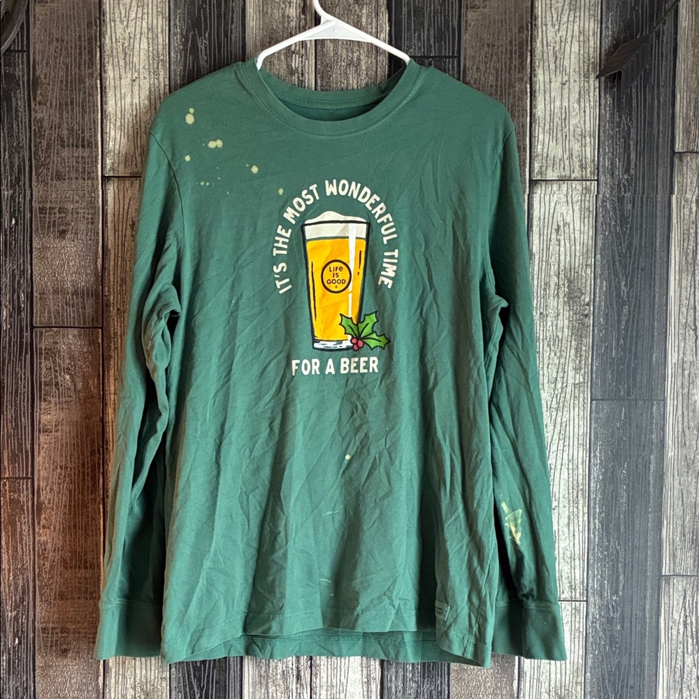 Green Long Sleeve Graphic Tee